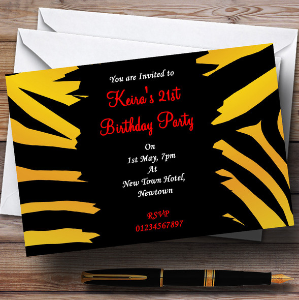Tiger Print Personalized Party Invitations