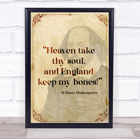Faded Vintage Shakespeare Take Thy Soul Quote Wall Art Print