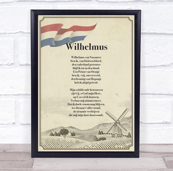 National Anthem Of Holland Vintage Border Wall Art Print