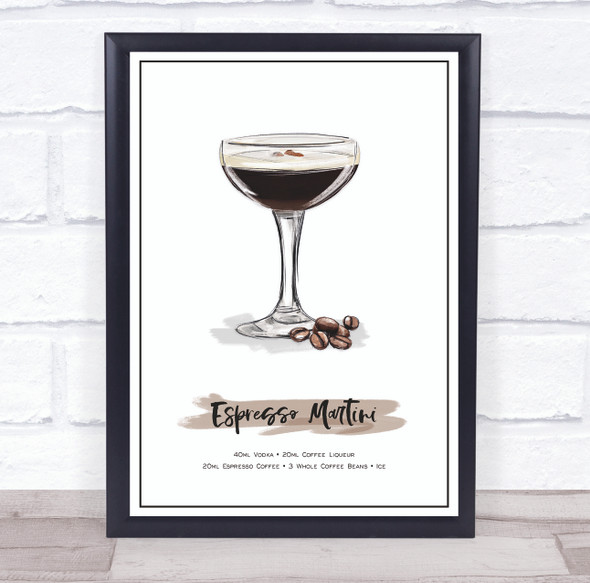 Espresso Martini Cocktail Wall Art Print