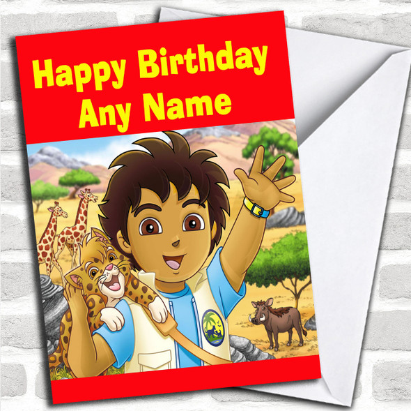 Go Diego Go  Personalized Children's Birthday Card