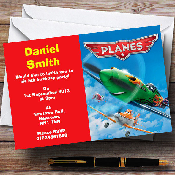 Disney Planes Personalized Children's Birthday Party Invitations