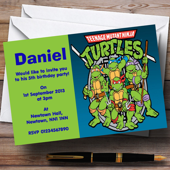 Teenage Mutant Ninja Turtles Personalized Children's Birthday Party Invitations
