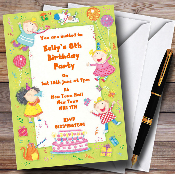 Cute Colourful Children's Birthday Personalized Party Invitations