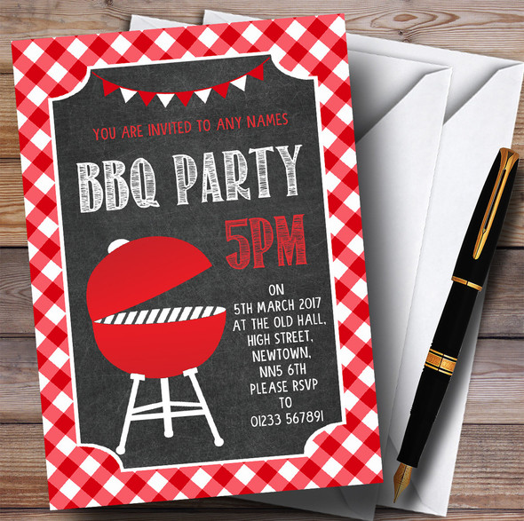 Red BBQ Children's Birthday Party Invitations