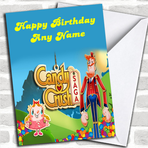 Funny Candy Crush Saga Personalized Birthday Card