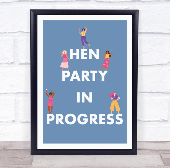 Cartoon Woman Dancing Hen In Progress Personalized Event Party Decoration Sign