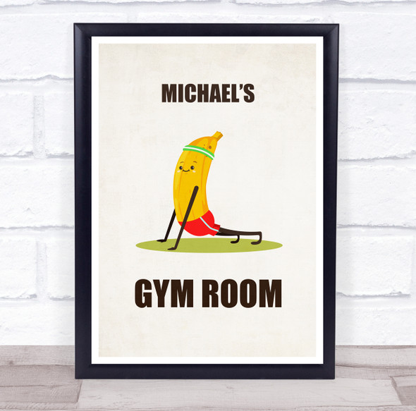 Banana Stretch Gym Room Personalized Wall Art Sign