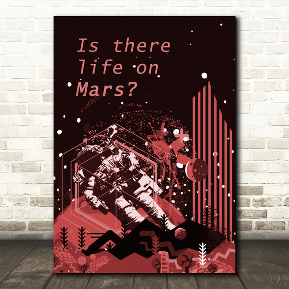 David Bowie Life On Mars Red Abstract Spaceman Music Song Lyric Wall Art Print