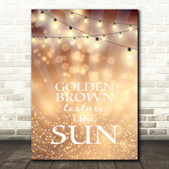 Hugh Cornwell Golden Brown Lights Gold Sparkle Music Song Lyric Wall Art Print