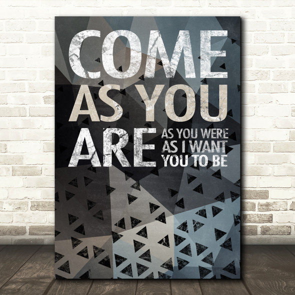 Nirvana Come As You Are Triangular Music Song Lyric Wall Art Print