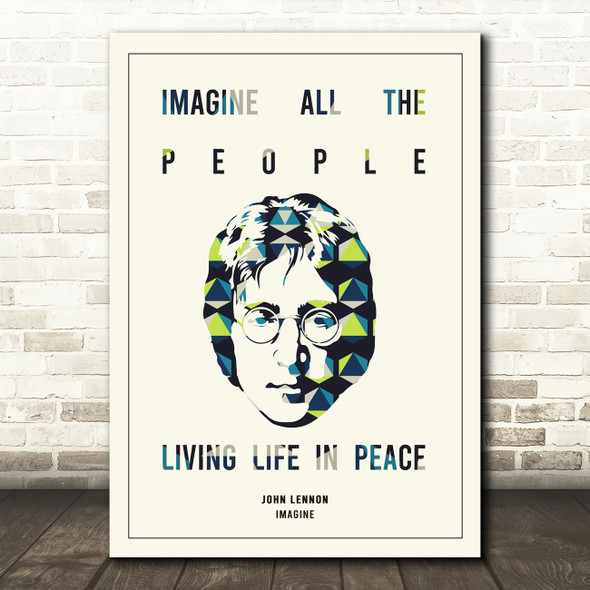 John Lennon Imagine Geometric Music Song Lyric Wall Art Print