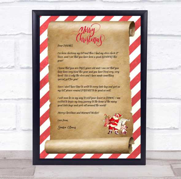 A Special Christmas Santa Claus Wall Art Letter Certificate Award Print