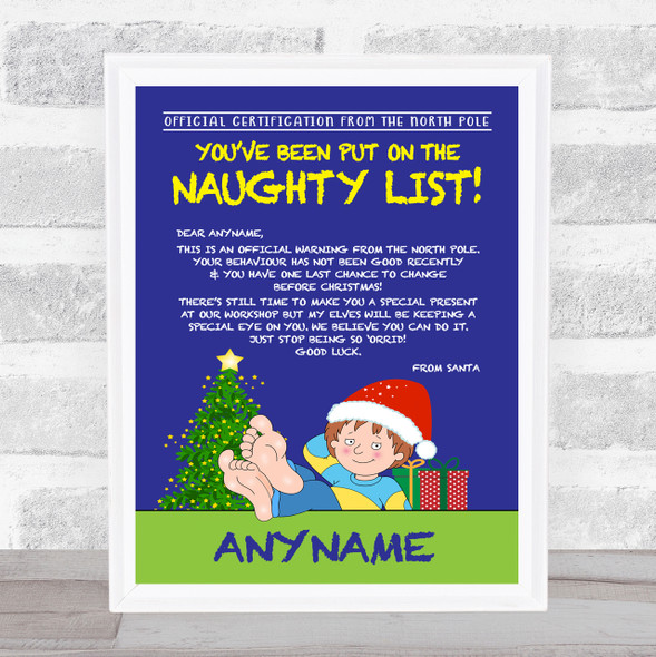 Horrid Henry's Naughty Santa Christmas Letter Certificate Award Print