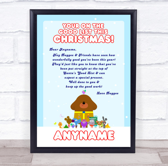 Hey Duggee Christmas Letter Certificate Award Print