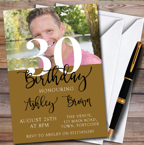 Any Age Any color Any Photo 30Th personalized Birthday Party Invitations