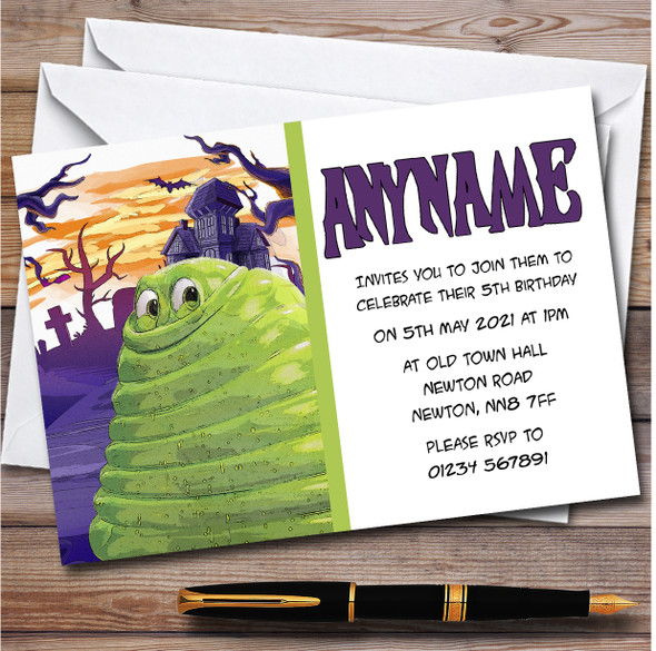 Hotel Transylvania Mavis And Dracula Blobby Spooky Children's Party Invitations