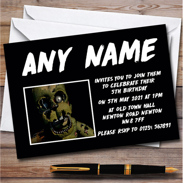 Fnaf Five Nights At Freddy's personalized Children's Birthday Party  Invitations