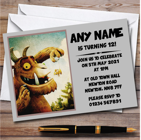 Vintage The Gruffalo personalized Children's Kids Birthday Party Invitations