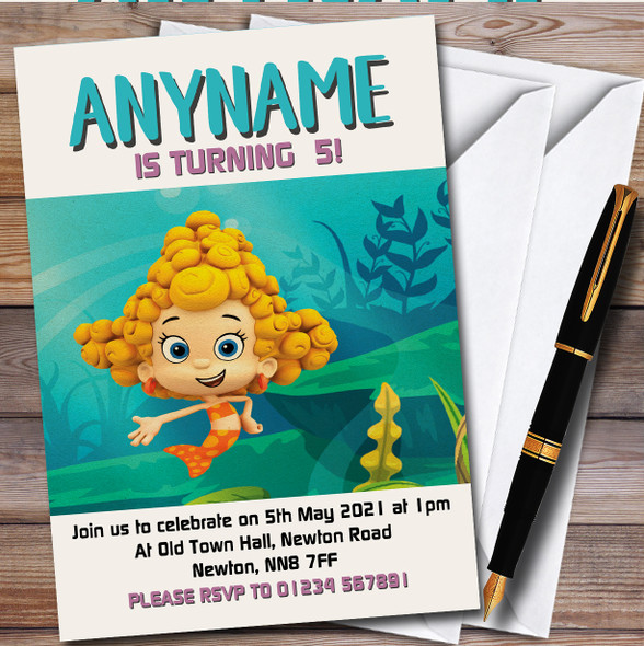 Bubble Guppies Deema personalized Children's Kids Birthday Party Invitations