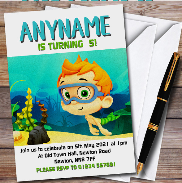 Bubble Guppies Nonny personalized Children's Kids Birthday Party Invitations