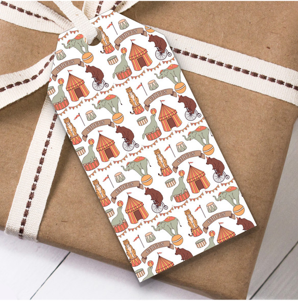 Circus Animals & Tent Children's Birthday Present Favor Gift Tags