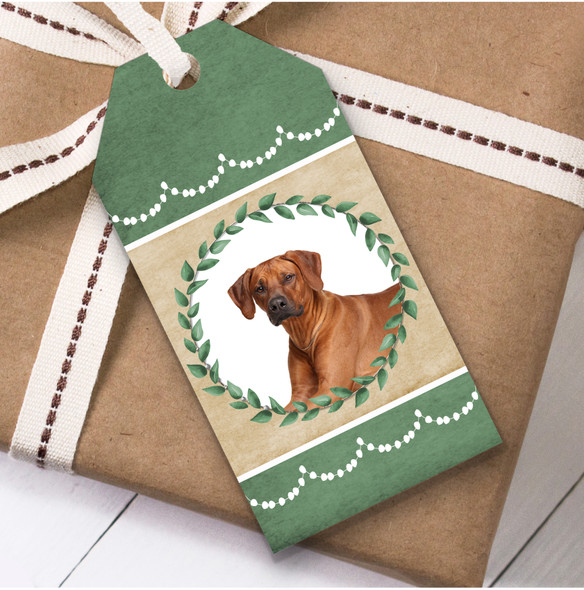 Rhodesian Ridgeback Dog Green Birthday Present Favor Gift Tags