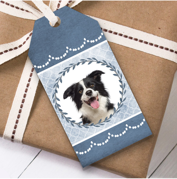 Border Collie Dog Blue Birthday Present Favor Gift Tags