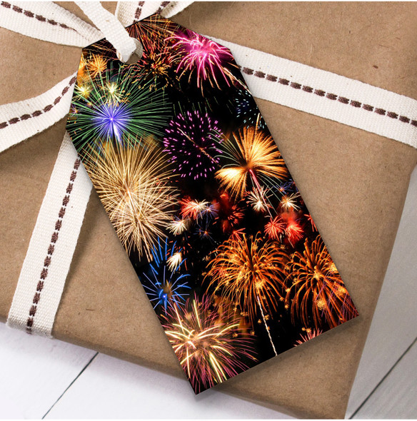 Pretty Fireworks Birthday Present Favor Gift Tags