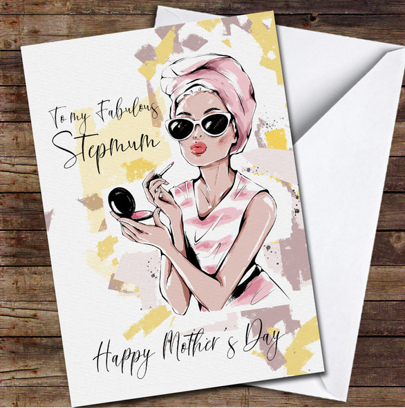 Fashion Woman Stepmum Make Up Personalized Mother's Day Card