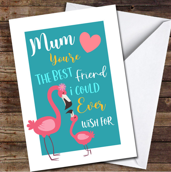 Flamingo Mum With Baby Personalized Mother's Day Card