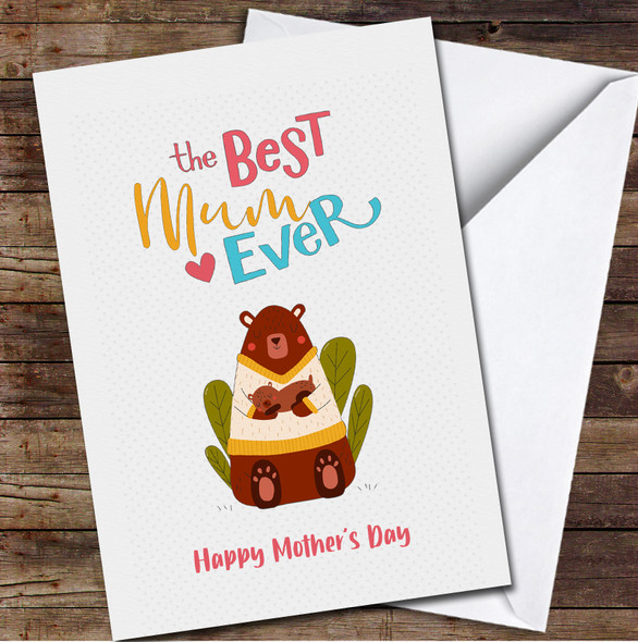 Bear Mum With Baby Personalized Mother's Day Card