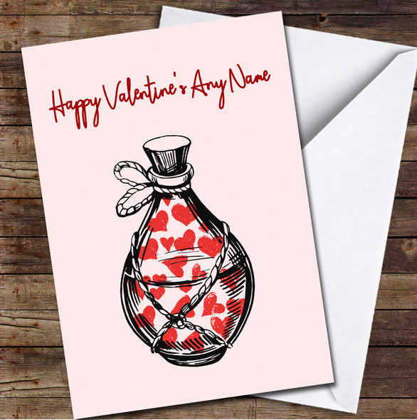 Love Poison Bottle Personalized Valentine's Day Card