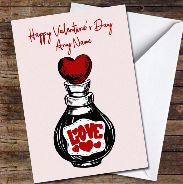 Love Potion Bottle Personalized Valentine's Day Card