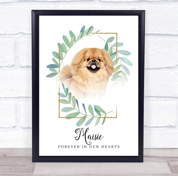 Blonde Pekingese Pet Memorial Forever In Our Hearts Personalized Gift Print