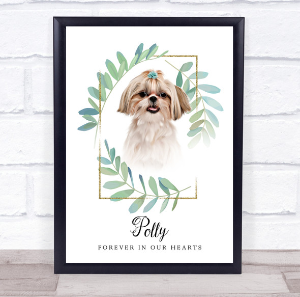 Shih Tzu Pet Dog Memorial Forever In Our Hearts Personalized Gift Print