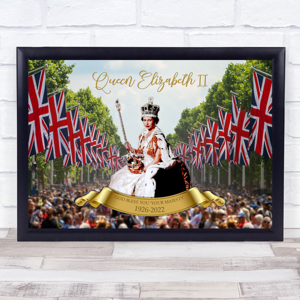 Queen Elizabeth II Memorial Your Majesty Throne Art Poster Print Queen Elizabeth II Memorial Your Majesty Throne Art Poster Print