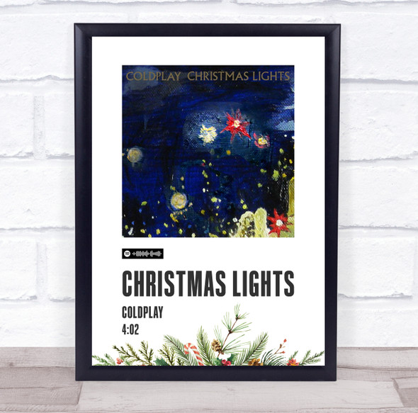 Coldplay Christmas Lights Christmas Single Polaroid Vintage Music Wall Art Poster Print