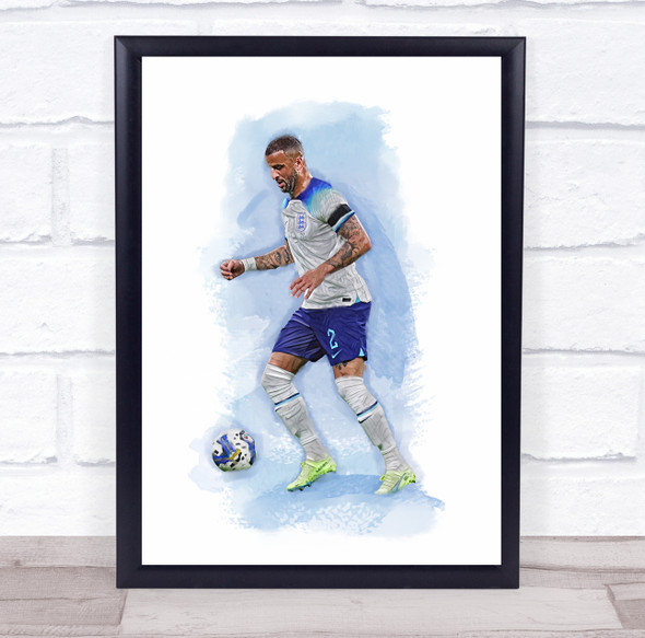 Footballer Kyle Walker Football Player Watercolor Wall Art Print