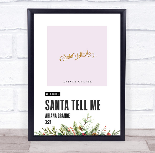 Ariana Grande Santa Tell Me Christmas Single Polaroid Vintage Music Wall Art Print