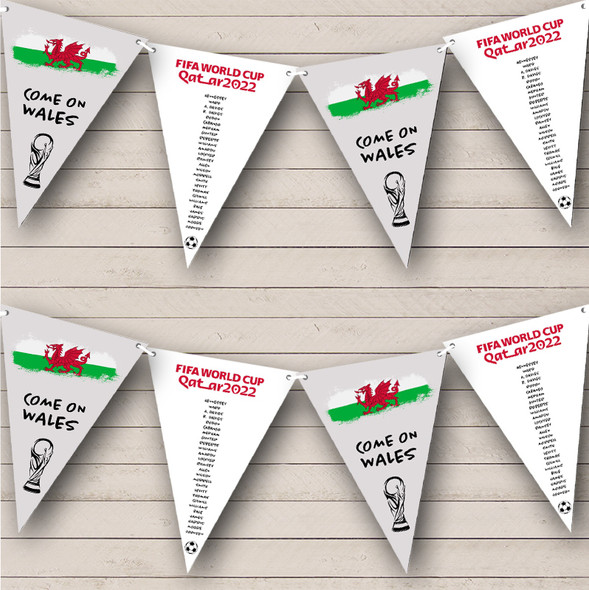 Come On Wales  National Football Team personalized Any Text Banner Bunting