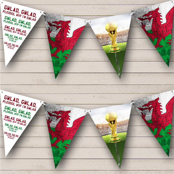 Wales Football Welsh  Flag World Cup personalized Any Text Banner Bunting