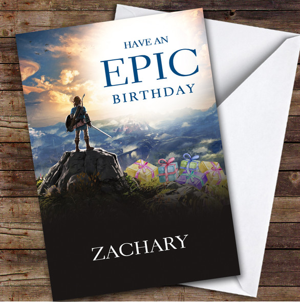Zelda Gaming Have An Epic Kids Personalized Children's Birthday Card