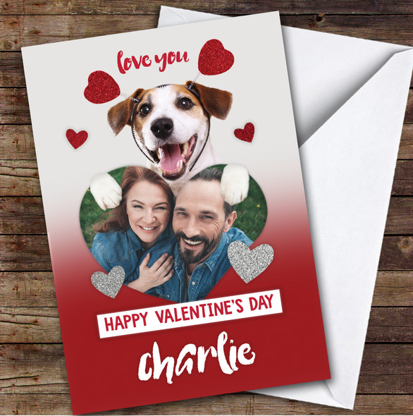 Dog Funny Cute Jack Russell Photo Happy Personalized Valentine's Day Card