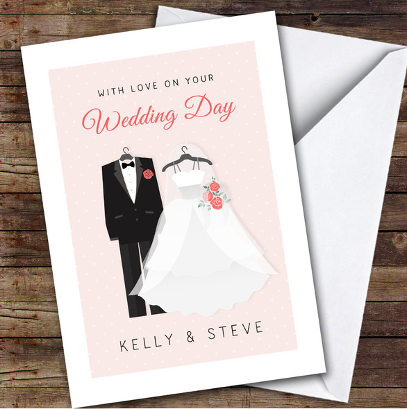 With Love On Your Wedding Day Outfits Personalized Greetings Card