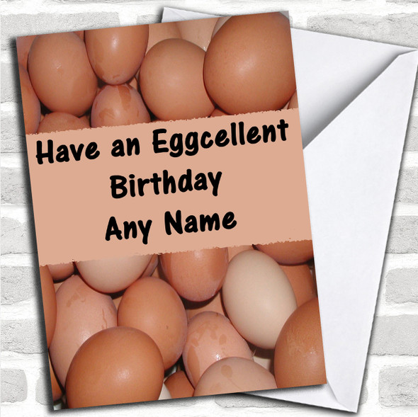 Eggs Funny Personalized Birthday Card