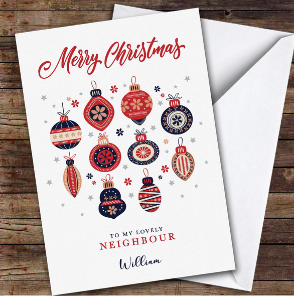 Neighbour Ornaments Custom Greeting Personalized Christmas Card