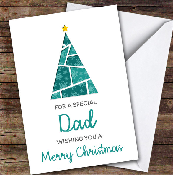 Dad Tree Custom Greeting Personalized Christmas Card