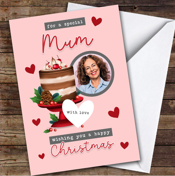 Mum Cake Photo Custom Greeting Personalized Christmas Card