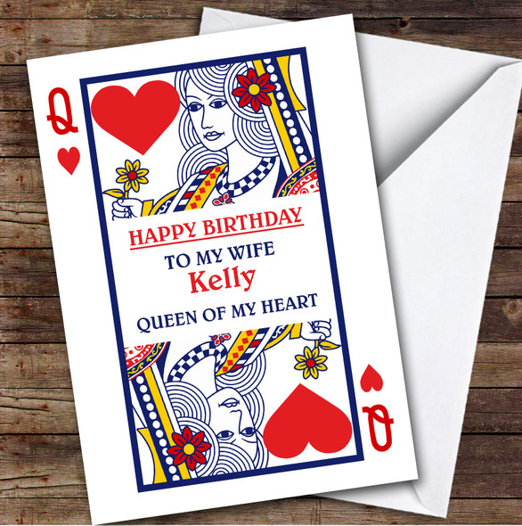 Personalized Birthday Card For Wife Queen Of Heart Card